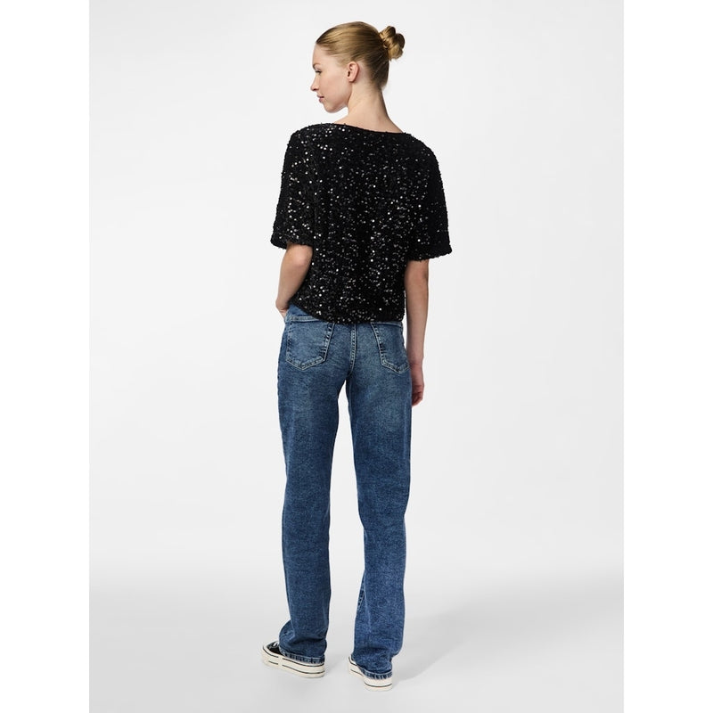 PIECES Pieces dame top PCKAM Top Black Black sequins