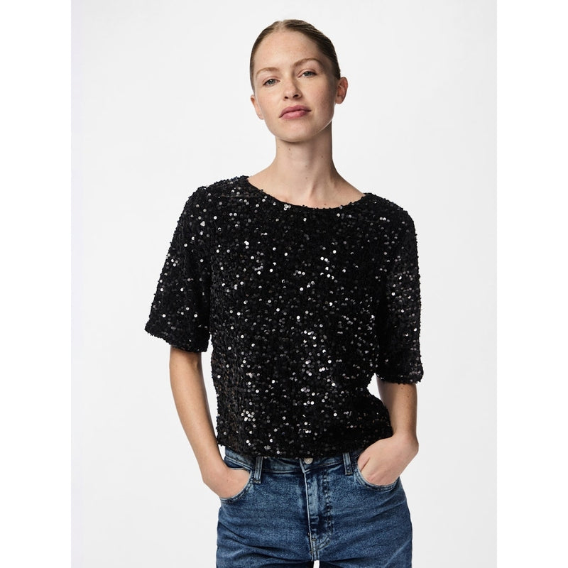 PIECES Pieces dame top PCKAM Top Black Black sequins