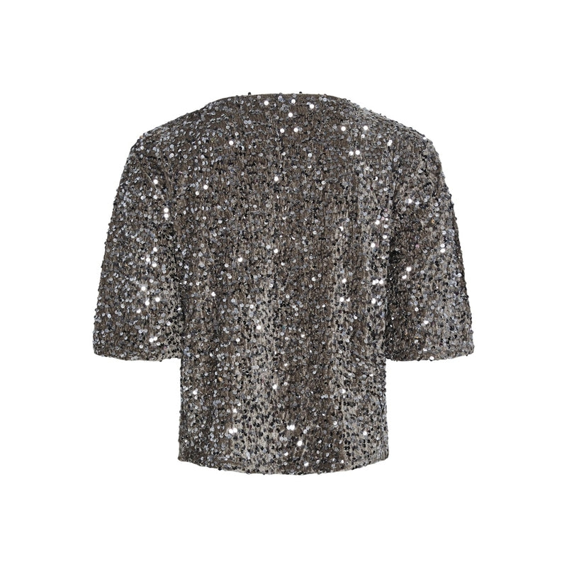 PIECES Pieces dame top PCKAM Top Morel Silver sequins