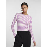 PIECES Pieces dame top PCRUKA Top Pastel Lavender Stripes CLOUD DANCER