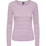 PIECES Pieces dame top PCRUKA Top Pastel Lavender Stripes CLOUD DANCER