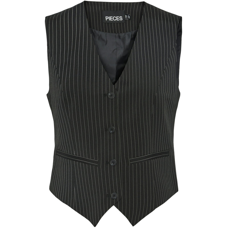 PIECES Pieces dame vest PCDIDI Vest Black Stripes