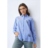 Sisters Point SISTERS POINT dame skjorte IBISA Shirt Blue Stripe Beach