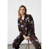 Sisters Point SISTERS POINT dame skjorte VIADA Shirt Brown/Blue Flower