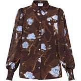 Sisters Point SISTERS POINT dame skjorte VIADA Shirt Brown/Blue Flower
