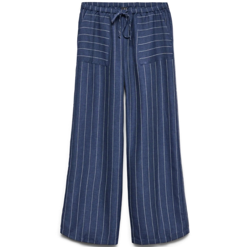 Vero Moda VERO MODA DAME BUKSER VMODETTE Pant Dark Denim Stripes White