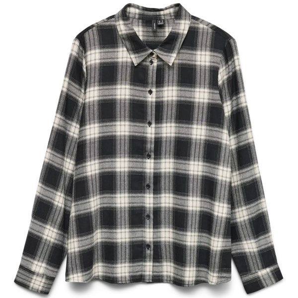 Vero Moda VERO MODA DAME SKJORTE VMLARA Shirt Black Mille Oatmeal
