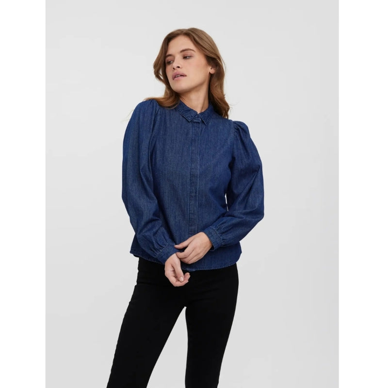 Vero Moda VERO MODA DAME SKJORTE VMNILY Shirt Dark Blue Denim