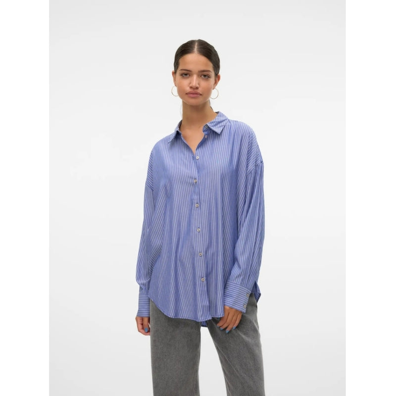 Vero Moda VERO MODA DAME SKJORTE VMNORA Shirt Marlin Stripes Bright White