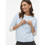 Vero Moda VERO MODA Dame Cardigan VMDoffy Cardigan Cashmere Blue W. WHITE CHERRIES