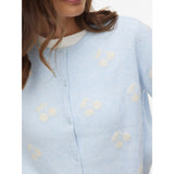 Vero Moda VERO MODA Dame Cardigan VMDoffy Cardigan Cashmere Blue W. WHITE CHERRIES