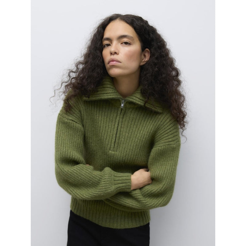 Vero Moda VERO MODA Dame Pullover Awulla LS High Half-Zip Knit Knit calliste green