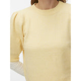 Vero Moda VERO MODA Dame Pullover VMDoffy Knit Golden Haze WHITE MELANGE