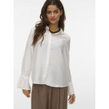 Vero Moda VERO MODA Dame Skjorte VMPlissi Shirt Snow white