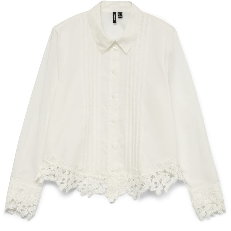 Vero Moda VERO MODA Dame Skjorte VMRoni Shirt Snow white