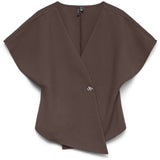 Vero Moda VERO MODA Dame Top VMSONJA Top Chocolate Martini SILVER BUTTON