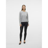 Vero Moda VERO MODA Dame Trøje VMDoffyshine Blouse Light Grey Melange Silver Lurex
