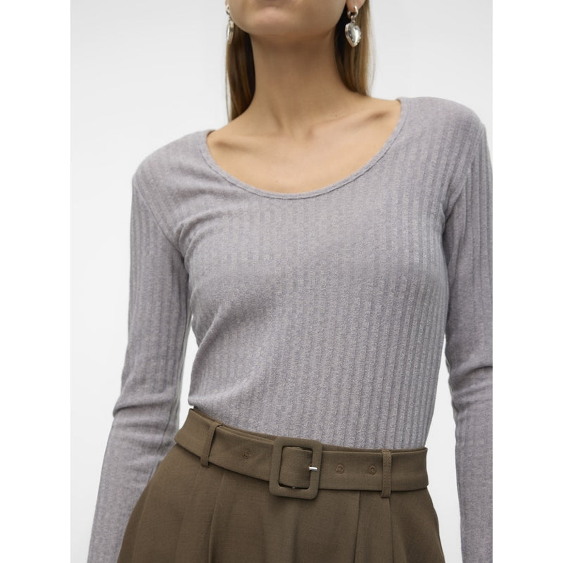 Vero Moda VERO MODA dame bluse VMBRITT Blouse Light Grey Melange