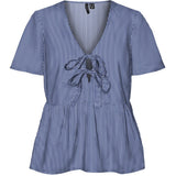 Vero Moda VERO MODA dame bluse VMJILL Restudsalg Deep Ultramarine Bright white