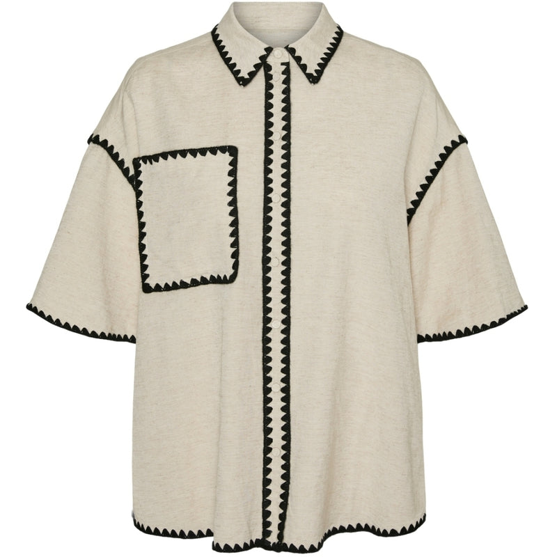 Vero Moda VERO MODA dame bluse VMNADIA Blouse Birch CONTRAST