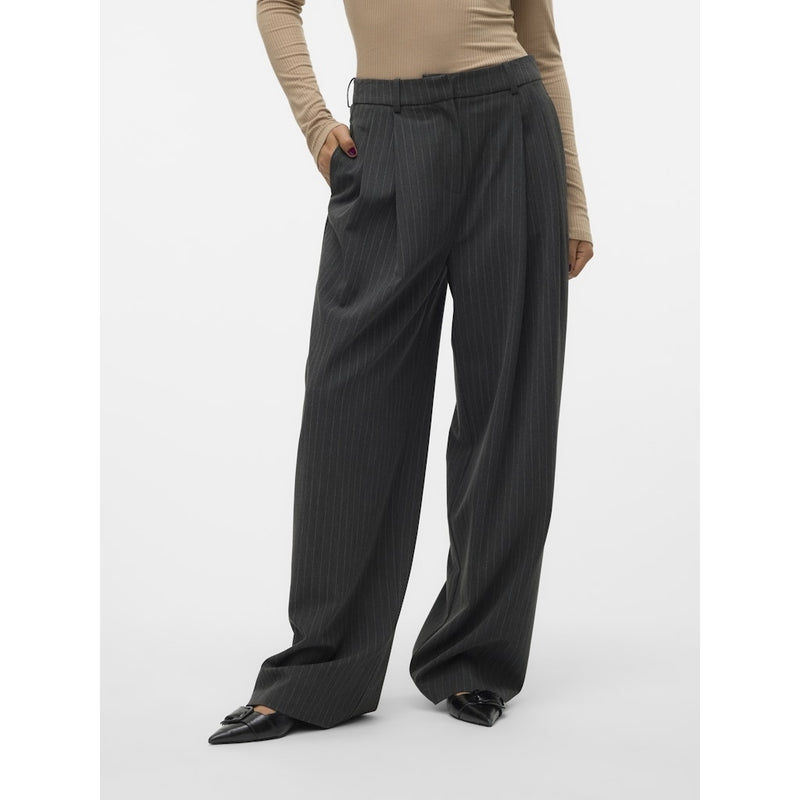 Vero Moda VERO MODA dame bukser VMSILJE Pant Dark Grey Melange PINSTRIPE