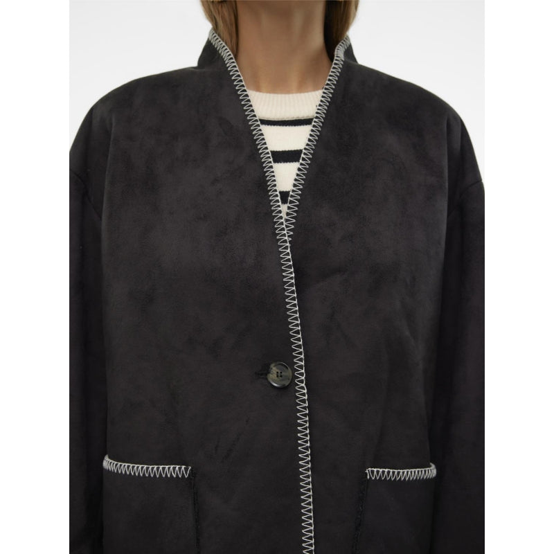 Vero Moda VERO MODA dame jakke VMLIVA Jacket Black WHITE DETAIL