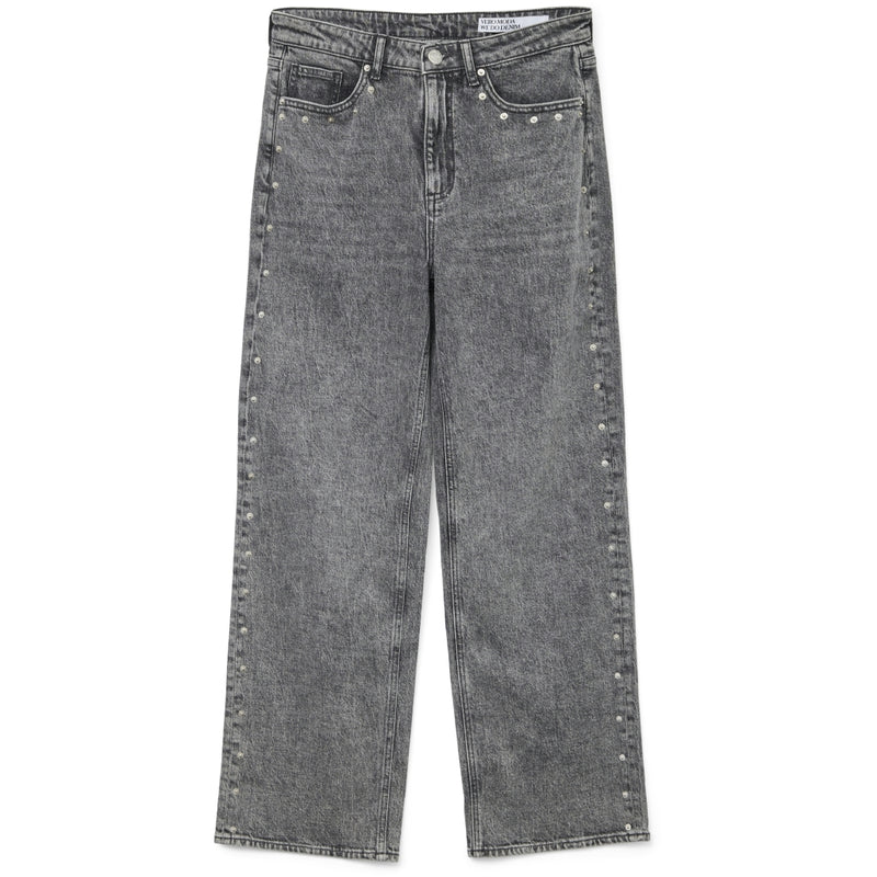 Vero Moda VMVINA HW LOOSE PANT WVN GA birch/black graphic Vero Moda VMVINA HW LOOSE PANT WVN GA birch/black graphic