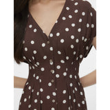 Vero Moda VERO MODA dame kjole VMELISA Dress Chocolate Martini Snow white dot