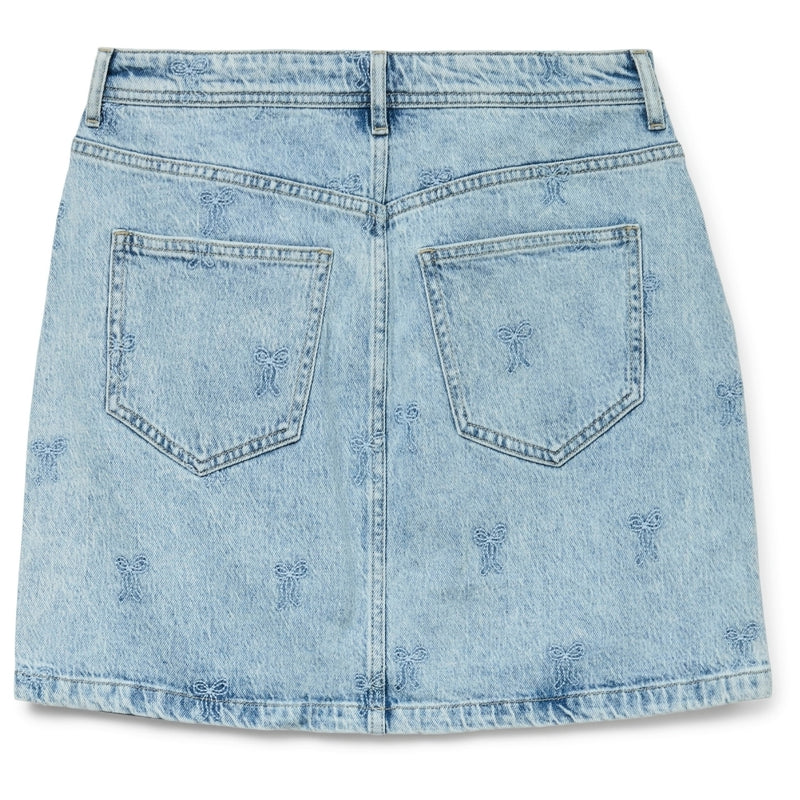 Vero Moda VERO MODA dame nederdel VMTESSA Skirt Light Blue Denim EMBROIDERY