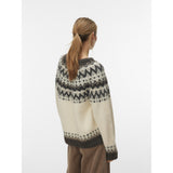 Vero Moda VERO MODA dame pullover VMJULIANA Pullover Birch Pattern CHOCLATE TORTE/SILVER MINK/BLACK