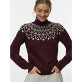 Vero Moda VERO MODA dame pullover VMKARLA Pullover Windsor Wine MELANGE W. BLACK + BIRCH