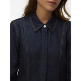 Vero Moda VERO MODA dame skjorte AWEVERLYN Shirt Dark Blue Denim