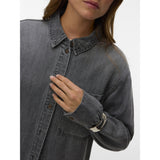 Vero Moda VERO MODA dame skjorte AWLUCEA Shirt Medium Grey Denim