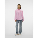 Vero Moda VERO MODA dame skjorte VMCHARLOTTE Shirt Bonbon Stripes Fiery red/cloud dancer