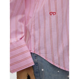 Vero Moda VERO MODA dame skjorte VMCHARLOTTE Shirt Bonbon Stripes Fiery red/cloud dancer