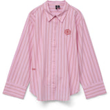 Vero Moda VERO MODA dame skjorte VMCHARLOTTE Shirt Bonbon Stripes Fiery red/cloud dancer