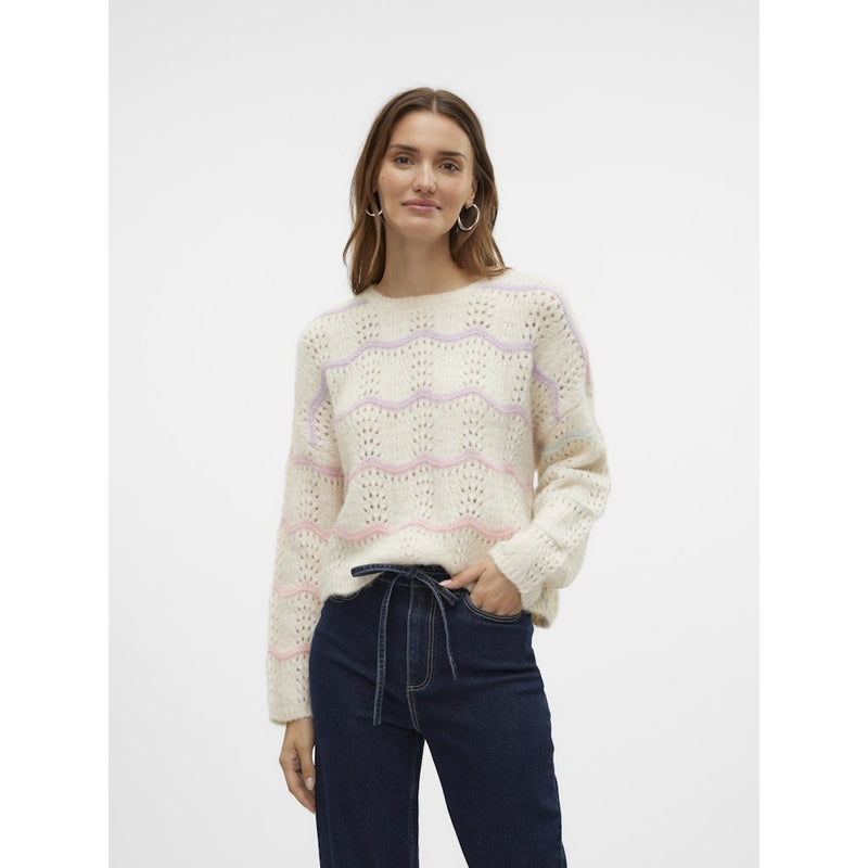 Vero Moda VERO MODA dame strik VMHATTY Knit Birch W SPACE DYE