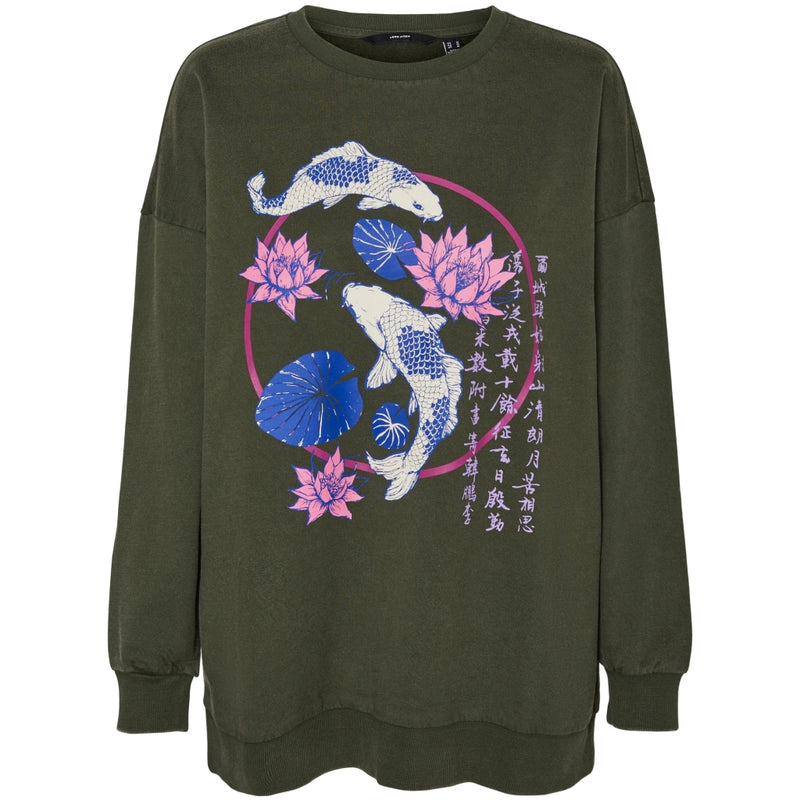 Vero Moda VERO MODA dame sweatshirt VMTANYA Sweatshirt Rifle Green BLUE FISH