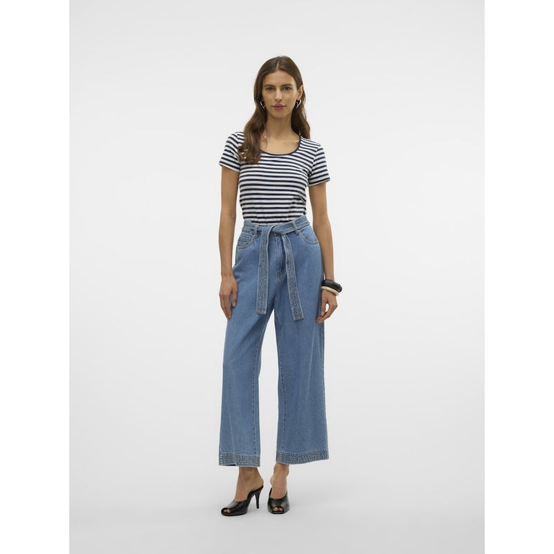 Vero Moda VERO MODA dame t-shirt VMLOTTE T-shirt Snow White Stripes NAVY BLAZER