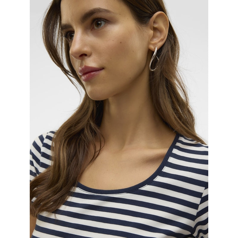 Vero Moda VERO MODA dame t-shirt VMLOTTE T-shirt Snow White Stripes NAVY BLAZER