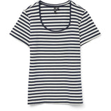 Vero Moda VERO MODA dame t-shirt VMLOTTE T-shirt Snow White Stripes NAVY BLAZER