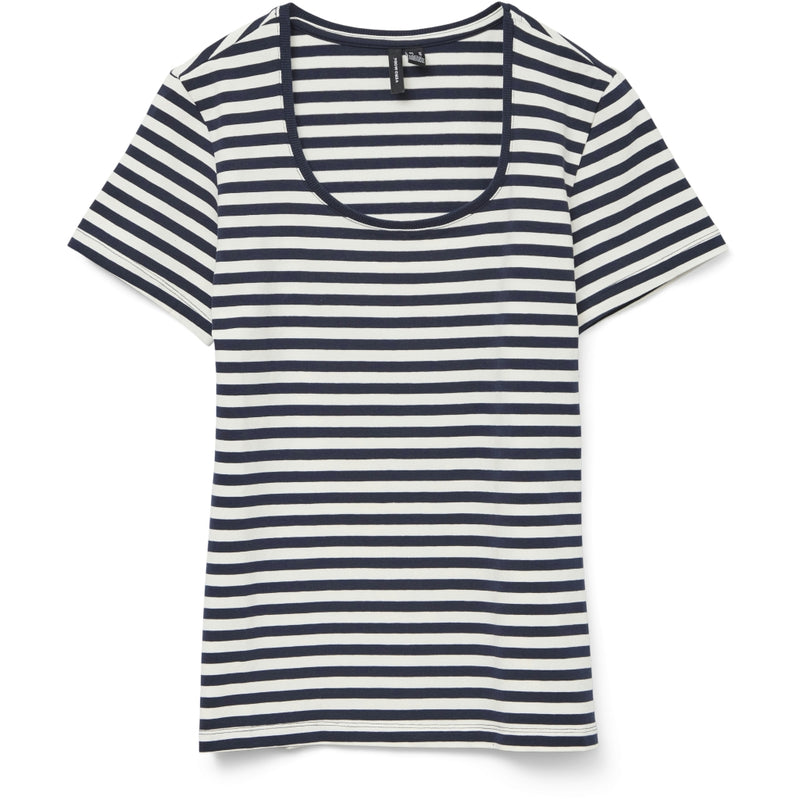 Vero Moda VERO MODA dame t-shirt VMLOTTE T-shirt Snow White Stripes NAVY BLAZER