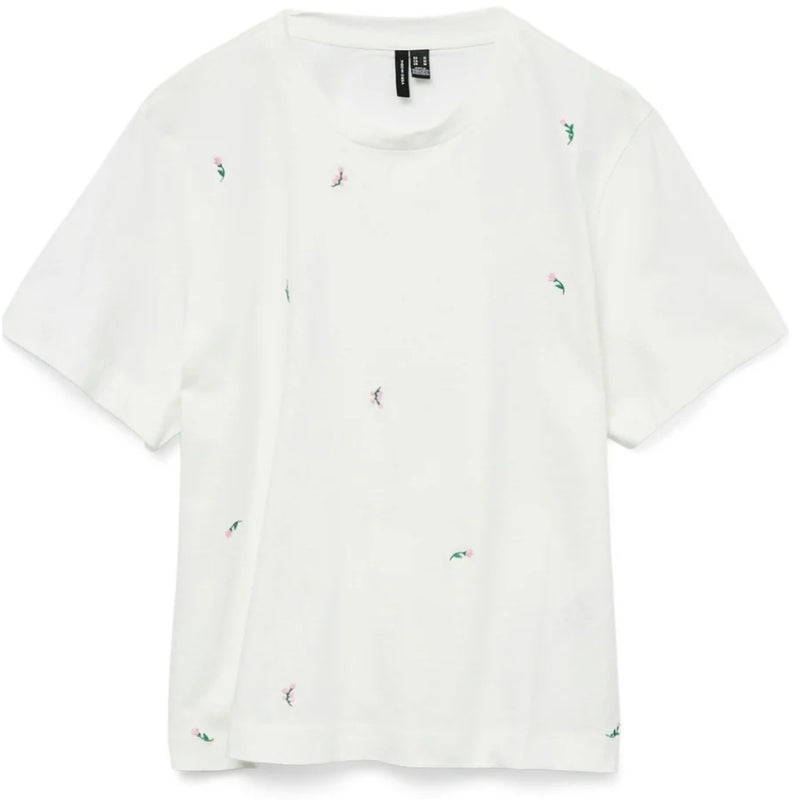 Vero Moda VERO MODA dame t-shirt VMSOLVEI T-shirt Snow White Print FLOWERS