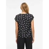 VILA VILA dame top VIELLETTE Top Black aop snow white dots