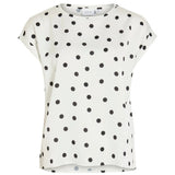 VILA VILA dame top VIELLETTE Top Snow white aop black dots