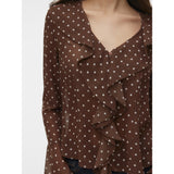 Vero Moda VERO MODA dame top VMWILLOW Top Chocolate Martini Snow white dot