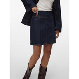 Vero Moda VERO MODA nederdel AWRILA Skirt Dark Blue Denim Rinse