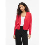 VILA VILA DAME CARDIGAN VIRIL SHORT L/S KNIT CARDIGAN-NOOS Cardigan Hibiscus DARK MELANGE