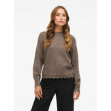 VILA VILA DAME STRIKTRØJE VINIKOLINA Blouse Falcon Melange