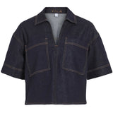 VILA VILA DAME TOP VILEVA Top Dark Blue Denim